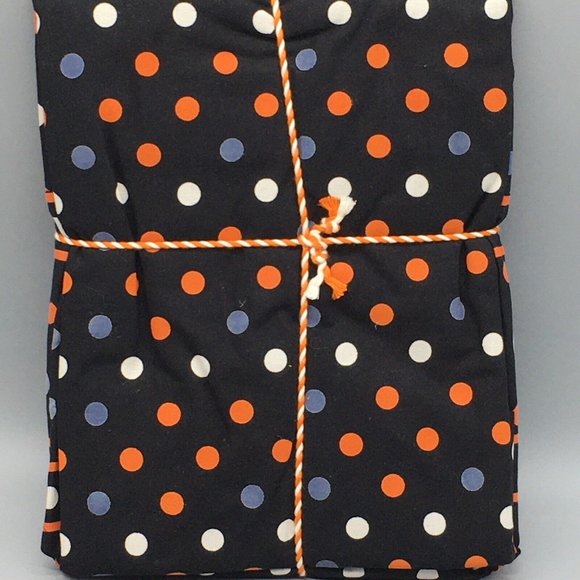 April Cornell Polka Dot Orange Gray Black Tablecloth 54" Square Cotton Fall - Picture 4 of 5